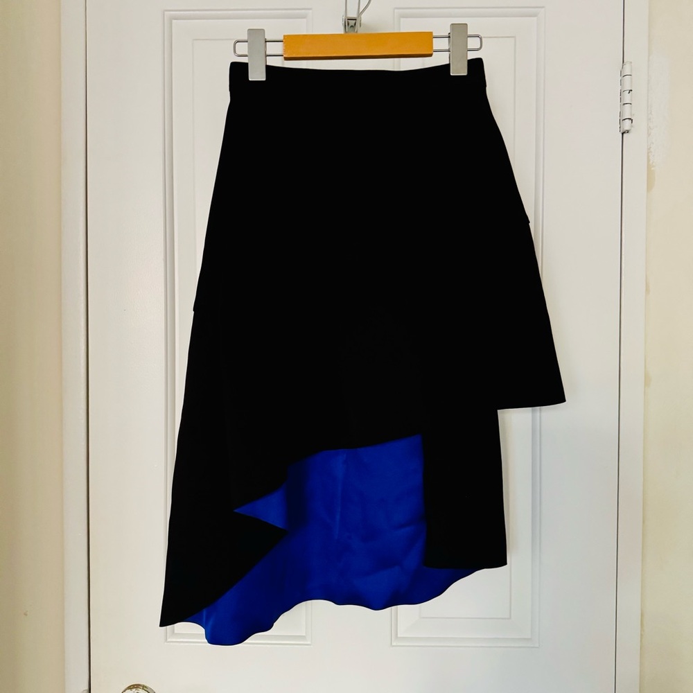 COS Black and Blue Asymmetrical Skirt